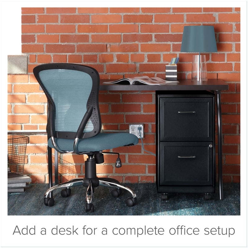 Scranton & Co 2 Set of 4 Drawer and Mobile 2 Drawer File Cabinet in Black