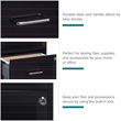 Scranton & Co 2 Set of 4 Drawer and Mobile 2 Drawer File Cabinet in Black