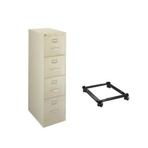 Scranton & Co 2 Set of Vertical File Cabinet and Adjustable Mobile File Caddy