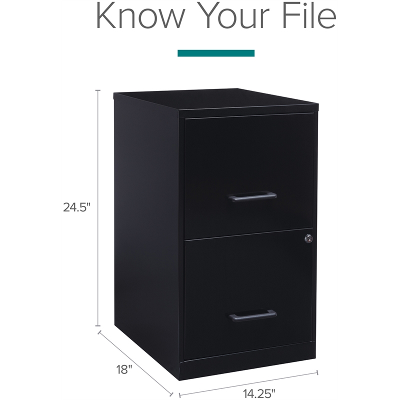 Scranton & Co 2 Drawer Letter File Cabinet in Black (Set of 5)