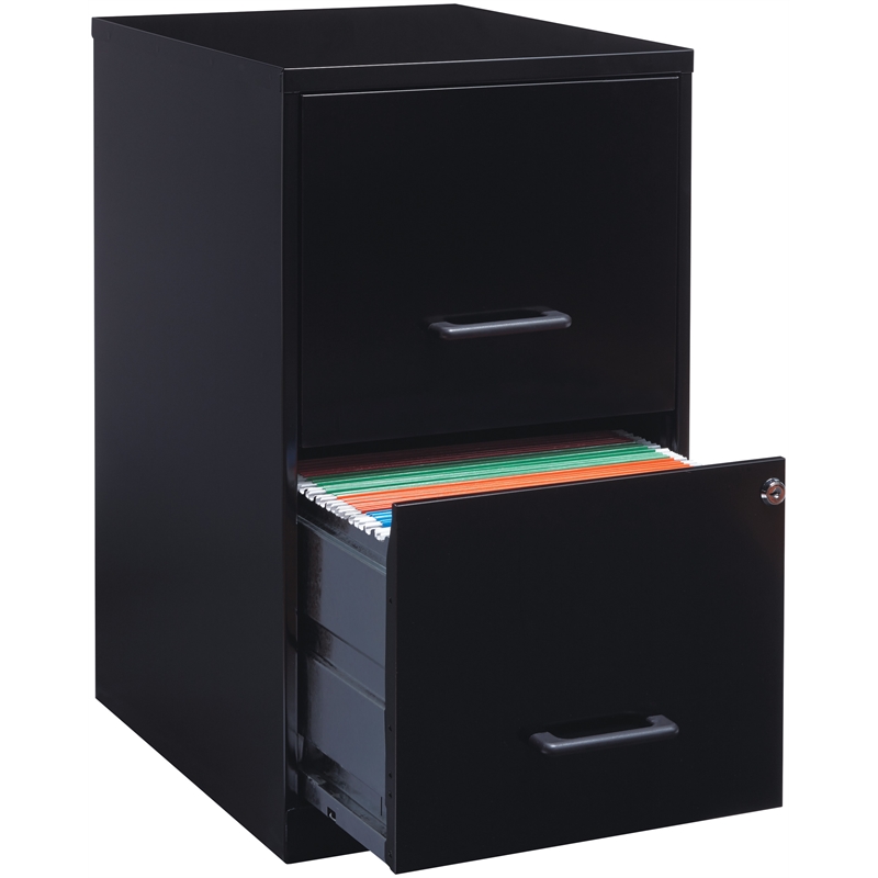 Scranton & Co 2 Drawer Letter File Cabinet in Black (Set of 5)