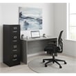 Scranton & Co Set of 2 Credenza Desk & Letter Width Vertical Filing Cabinet