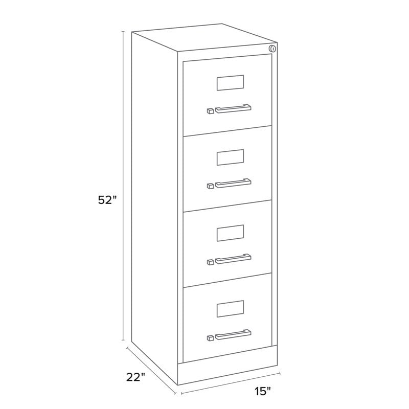 Scranton & Co Set of 2 Credenza Desk & Letter Width Vertical Filing Cabinet