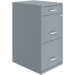Scranton & Co 18&quot 3-Drawer Metal Filing Cabinet with Pencil Drawer Gray