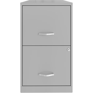 Scranton & Co Modern 18&quotD 2-Drawer Metal File Cabinet in Arctic Silver