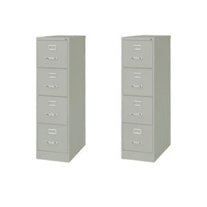 Scranton & Co Set of 2 26.5&quotD 4-Drawer Letter Width Vertical Filing Cabinet