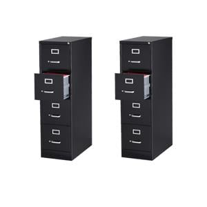 Scranton & Co Set of 2 26.5&quotD 4-Drawer Letter Width Vertical Filing Cabinet