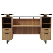 Scranton & Co Modern Wood Reception Desk in Sand Dune Beige Finish