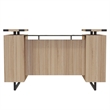 Scranton & Co Modern Wood Reception Desk in Sand Dune Beige Finish