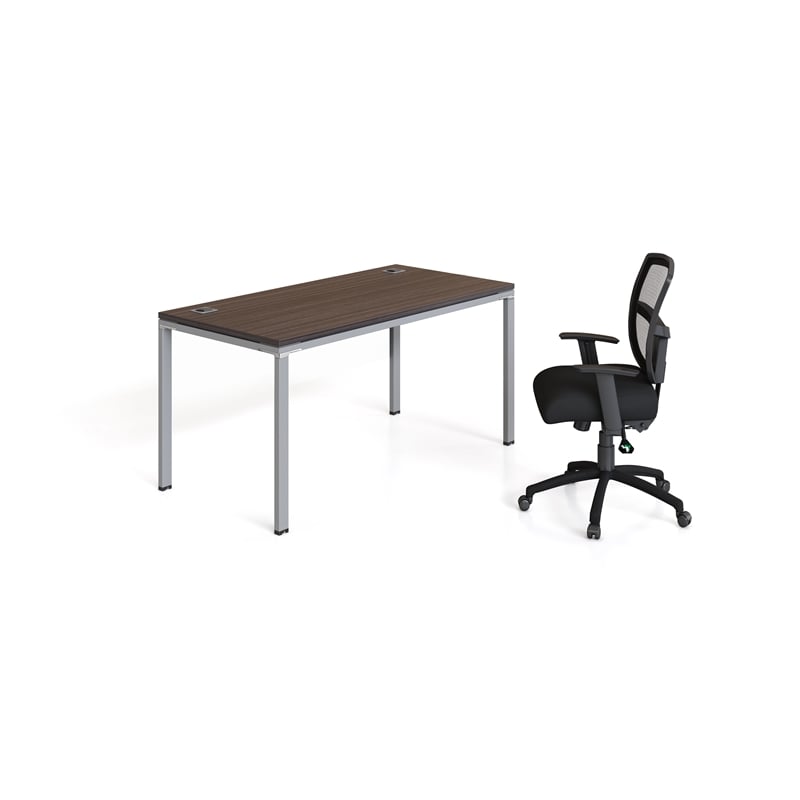 Scranton & Co Contemporary Engineered Wood Single Desk in Driftwood