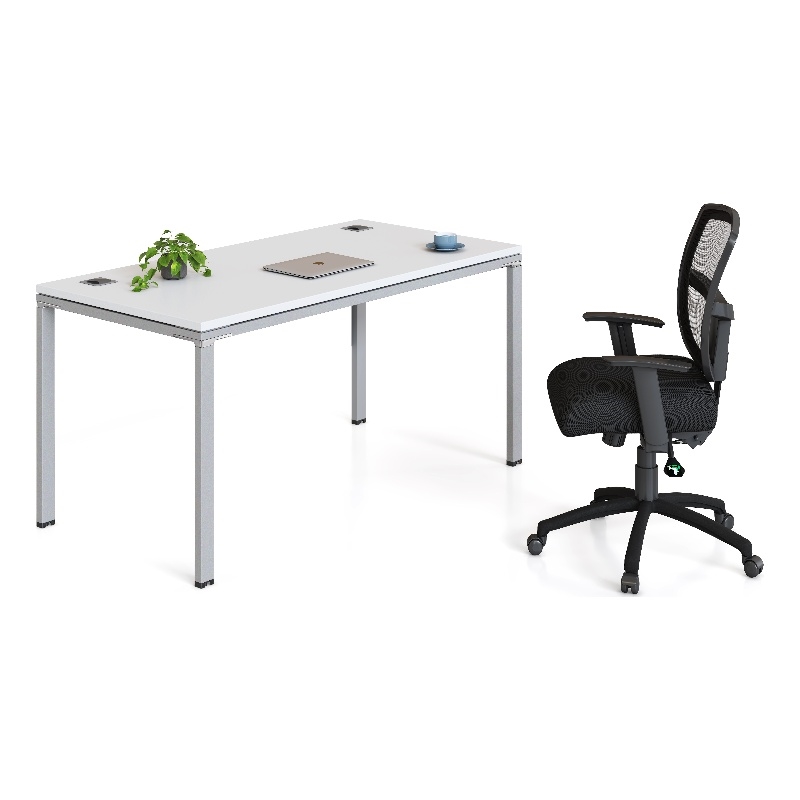 Scranton & Co Contemporary Engineered Wood Single Desk in White