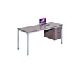 Scranton & Co Engineered Wood Desk with Pedestal in Driftwood