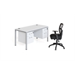 Scranton & Co Engineered Wood Desk with 2 Pedestals in White