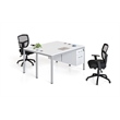 Scranton & Co Wood Face to Face Double Desks with 2 Pedestals in White