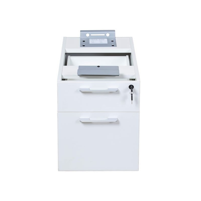 Scranton & Co Wood Face to Face Double Desks with 2 Pedestals in White