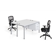 Scranton & Co Wood Face to Face Double Desks with 2 Pedestals in White