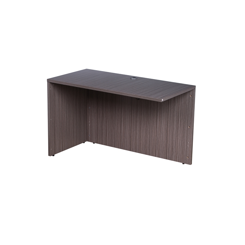 Scranton & Co Engineered Wood L-Shape Desk with Pedestal in Driftwood