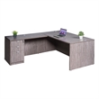 Scranton & Co Engineered Wood L-Shape Desk with Pedestal in Driftwood
