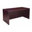 Scranton & Co Engineered Wood L-Shape Desk with Pedestal in Mahogany