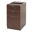 Scranton & Co Engineered Wood L-Shape Desk with Pedestal in Mahogany