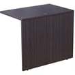 Scranton & Co Wood U-Shape Desk Credenza with Pedestal and Hutch in Driftwood