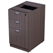 Scranton & Co Wood U-Shape Desk Credenza with Pedestal and Hutch in Driftwood