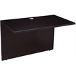 Scranton & Co Wood U-Shape Desk Credenza with Pedestal and Hutch in Mocha