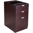 Scranton & Co Wood U-Shape Desk Credenza with Pedestal and Hutch in Mocha