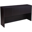 Scranton & Co Wood U-Shape Desk Credenza with Pedestal and Hutch in Mocha