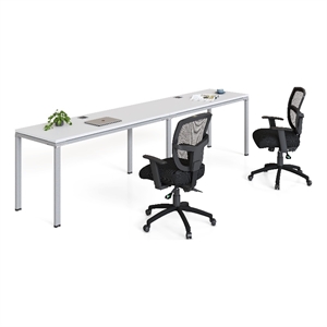 Scranton & Co Engineered Wood Side by Side Double Desks in White