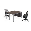 Scranton & Co Wood Face to Face Double Desks with Pedestals in Driftwood
