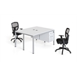 Scranton & Co Wood Face to Face Double Desks with 2 Pedestals in White
