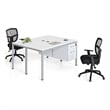 Scranton & Co Wood Face to Face Double Desks with 2 Pedestals in White