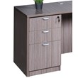 Scranton & Co Engineered Wood L-Shape Desk with Pedestal in Driftwood