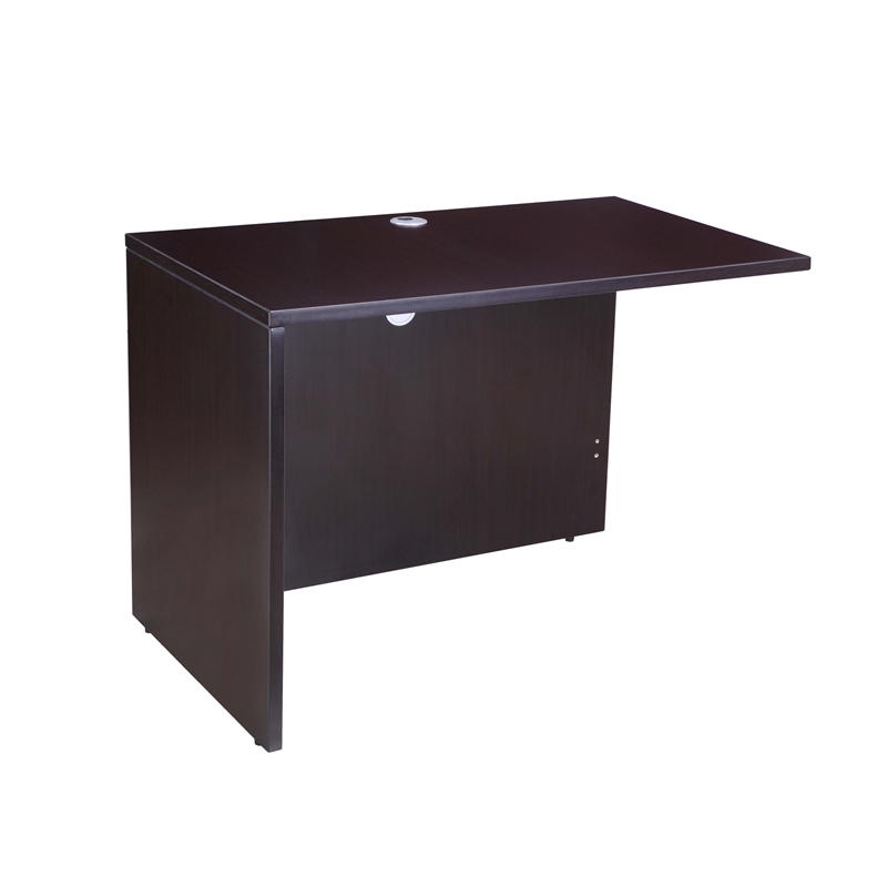 Scranton & Co Engineered Wood L-Shape Desk with Pedestal in Mocha
