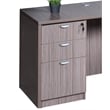 Scranton & Co Engineered Wood L-Shape Desk with Pedestal in Driftwood