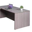 Scranton & Co Engineered Wood L-Shape Desk with Pedestal in Driftwood