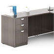 Scranton & Co Engineered Wood L-Shape Desk with 2 Pedestals in Driftwood