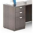Scranton & Co Engineered Wood L-Shape Desk with 2 Pedestals in Driftwood