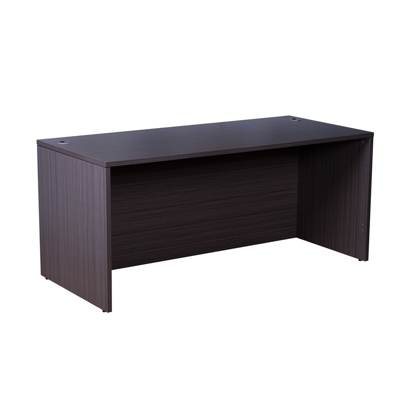 Scranton & Co Engineered Wood L-Shape Desk with 2 Pedestals in Driftwood