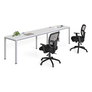 Scranton & Co Engineered Wood Side by Side Double Desks in White
