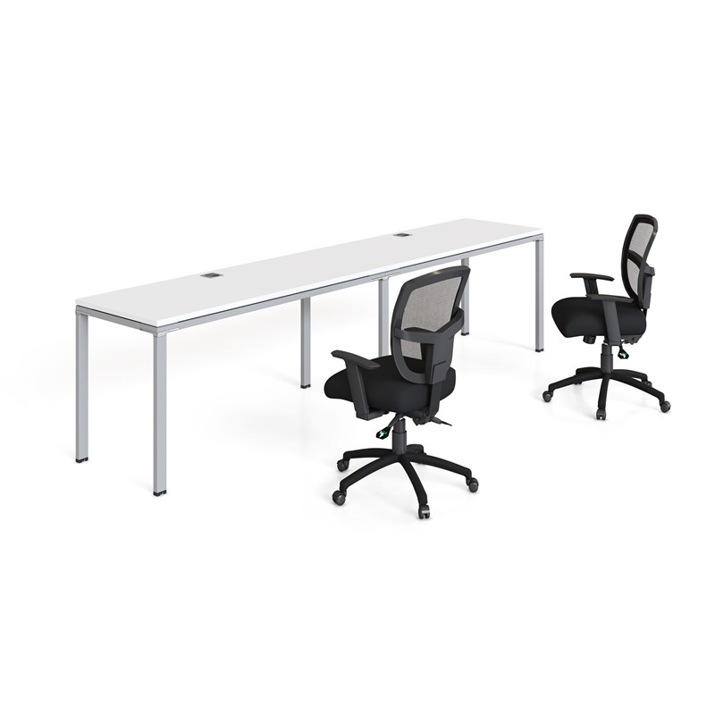 Scranton & Co Engineered Wood Side by Side Double Desks in White