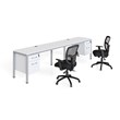 Scranton & Co Wood Side by Side Double Desks with 2 Pedestals in White