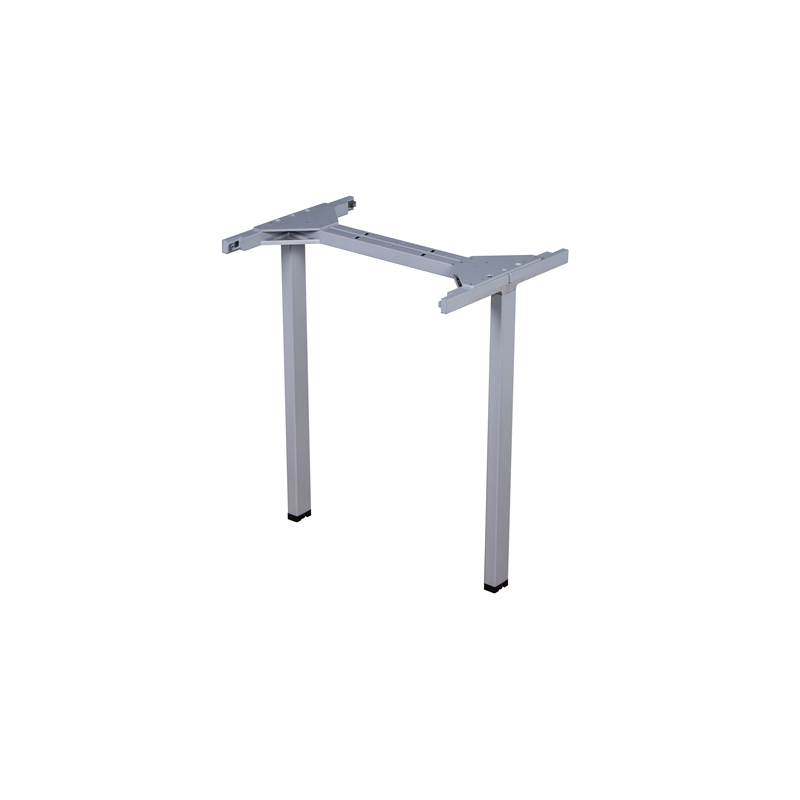 Scranton & Co Wood Side by Side Double Desks with Pedestals in Driftwood