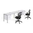 Scranton & Co Wood Side by Side Double Desks with 2 Pedestals in White