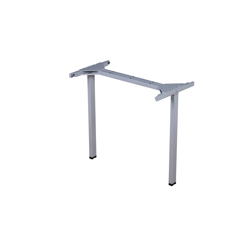 Scranton & Co Wood Side by Side Double Desks with Pedestals in Driftwood