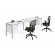 Scranton & Co Wood Side by Side Double Desks with 2 Pedestals in White