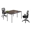 Scranton & Co Engineered Wood Face to Face Double Desks in Driftwood