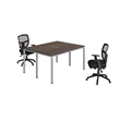 Scranton & Co Engineered Wood Face to Face Double Desks in Driftwood