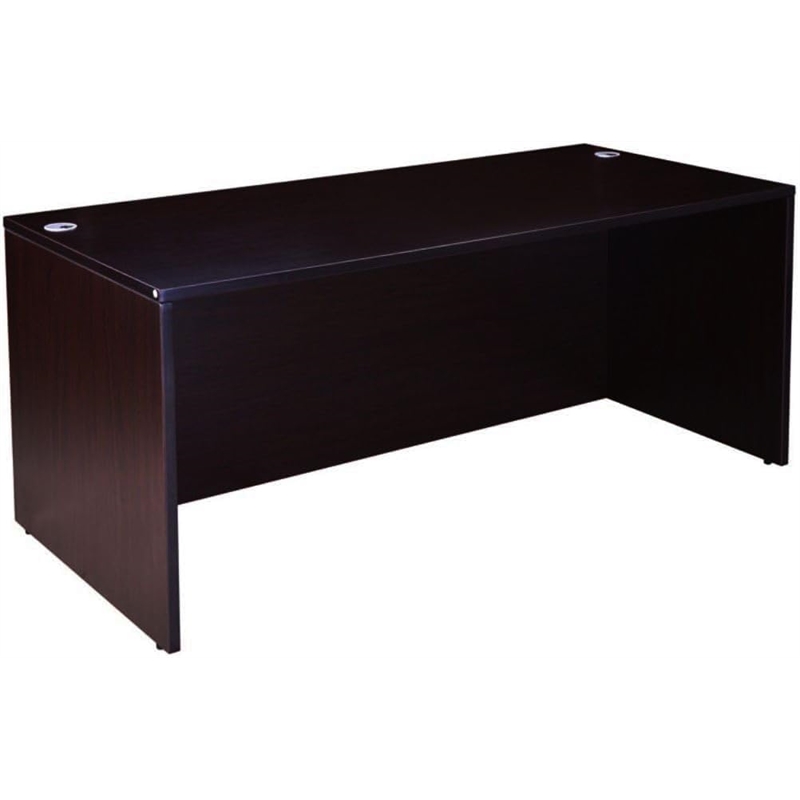 Scranton & Co Engineered Wood L-Shape Desk with 2 Pedestals in Mocha